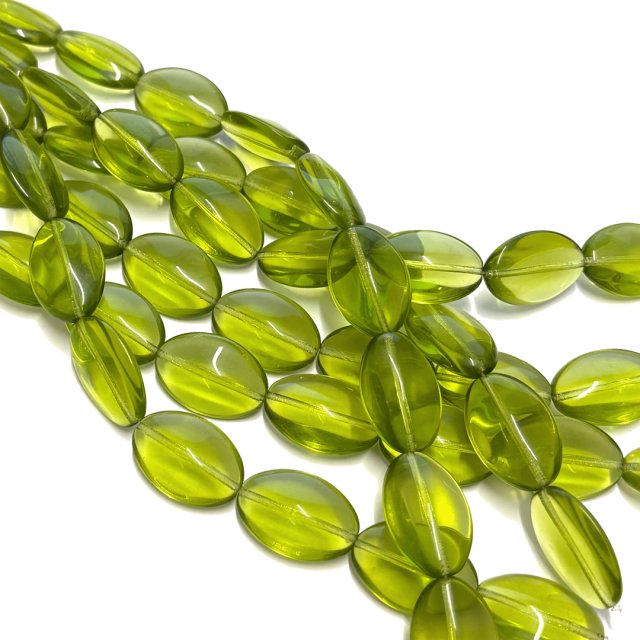 CRISTAL CHECO VERDE OVAL 24X16MM (X TIRA)