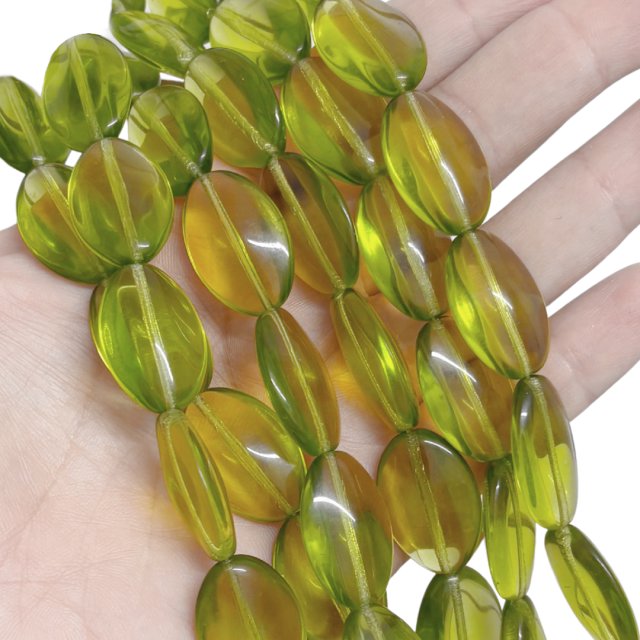 CRISTAL CHECO VERDE OVAL 24X16MM (X TIRA)