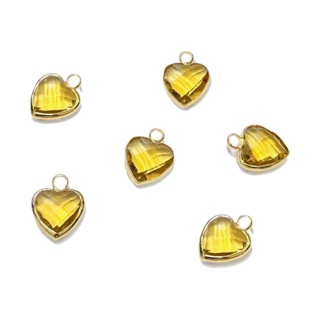 DIJE CORAZON CRISTAL 10MM - AMARILLO