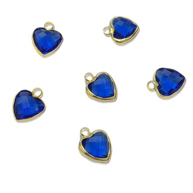 DIJE CORAZON CRISTAL 10MM - AZUL