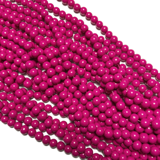 PERLAS VIDRIO PLENO 8MM - FUCSIA