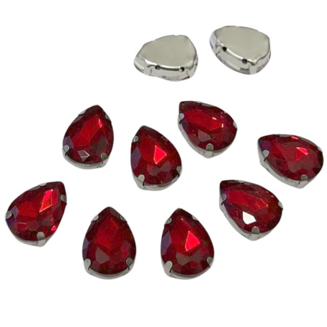 CRISTAL LAGRIMA CON CAJA 18X13MM - ROJO