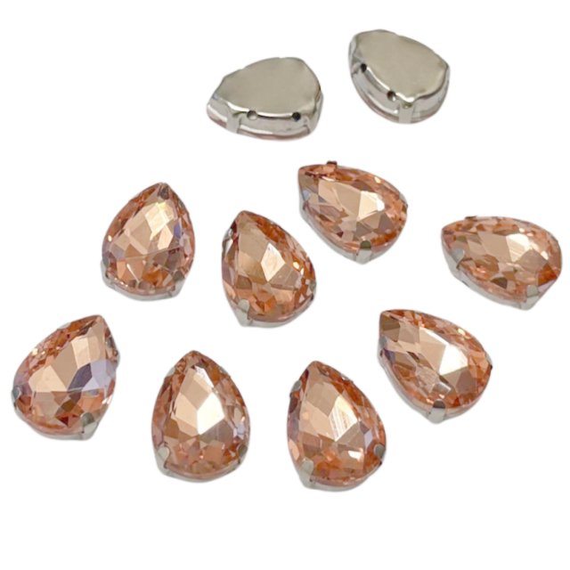 CRISTAL LAGRIMA CON CAJA 18X13MM - SALMON