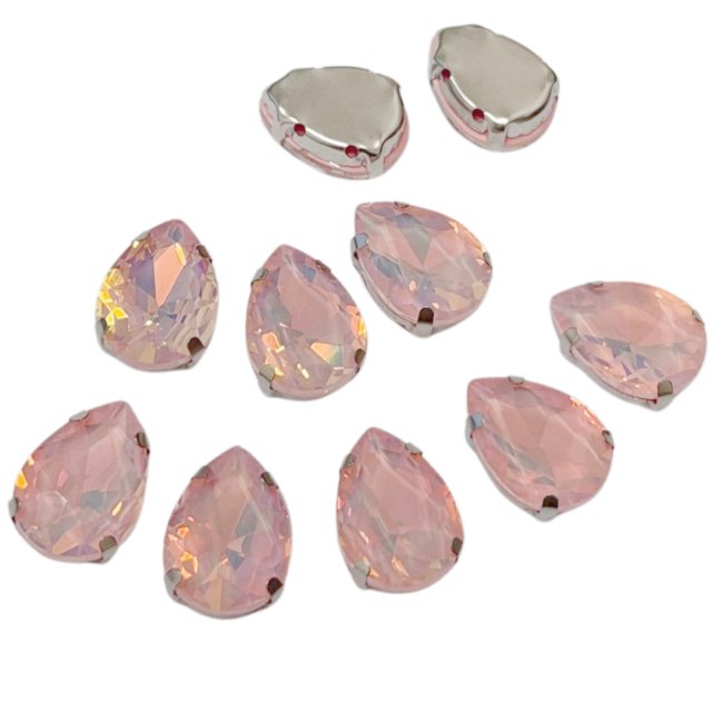 CRISTAL LAGRIMA CON CAJA 18X13MM - ROSADO