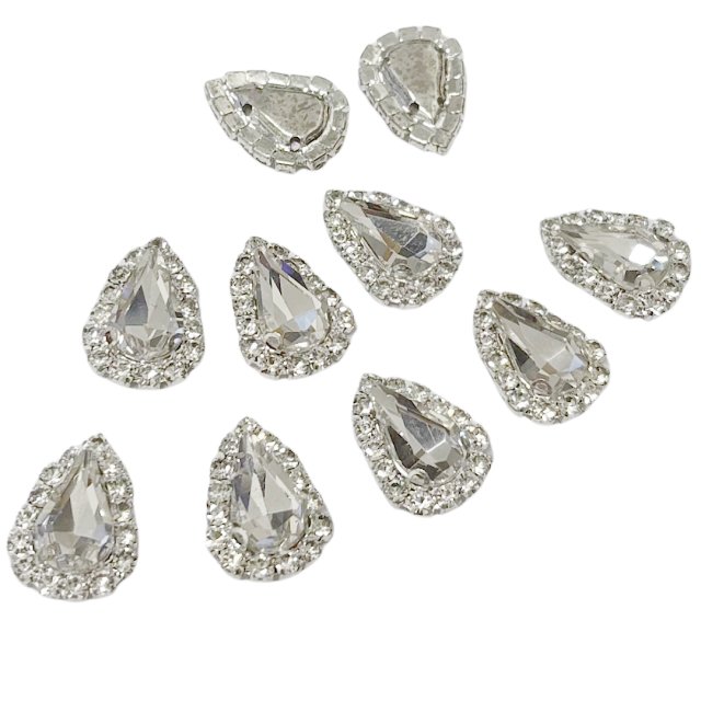 CRISTAL LAGRIMA Y STRASS 18X13MM - CRISTAL