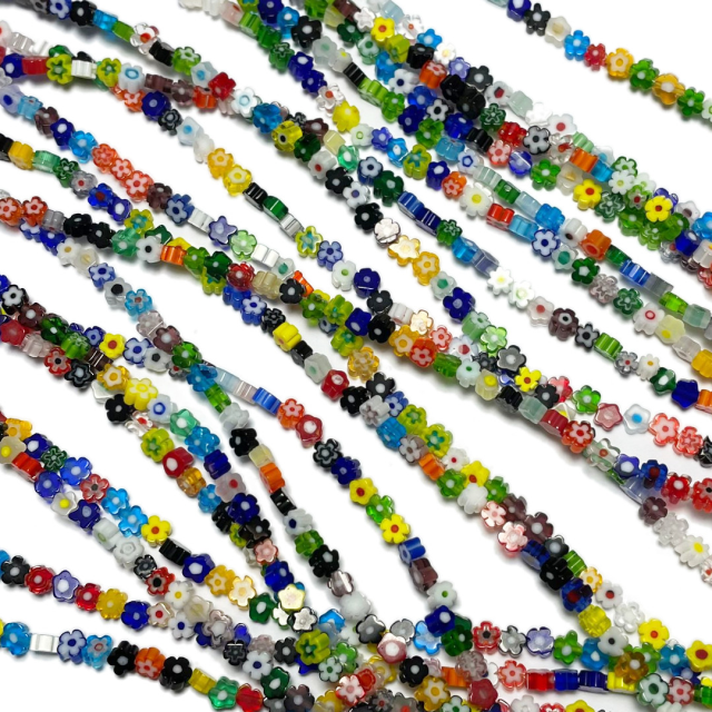 FLORES MURANO 5MM  APROX - SURTIDAS