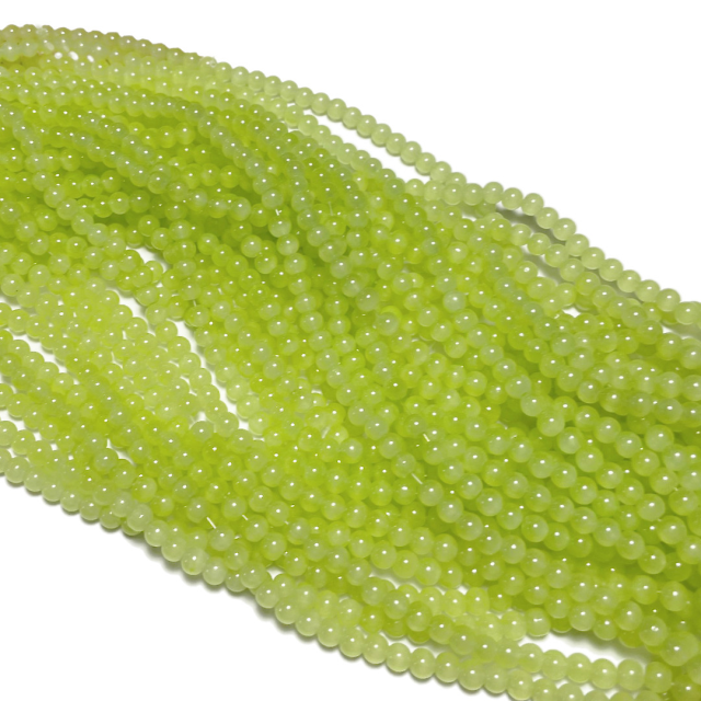 PERLAS VIDRIO TRANSPARENTE 4MM - VERDE CLARO