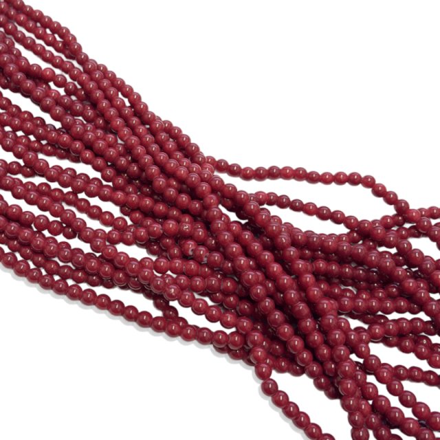 PERLAS VIDRIO PLENO 6MM - 32 ROJO CHERRY