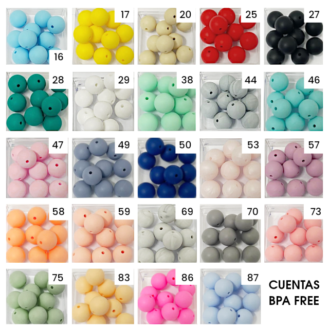 CUENTAS SILICONA 15MM - 44 (GRIS) - BPA FREE (PCH)