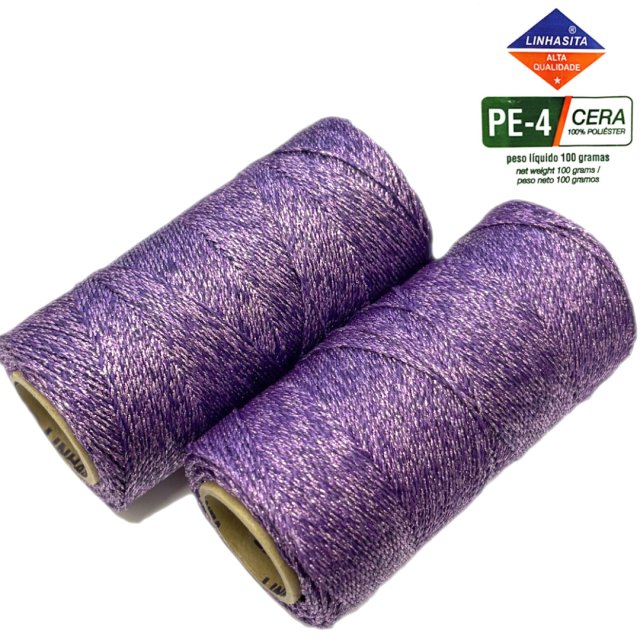 HILO ENCERADO 1MM METALIZADO PURPURA (BOBINA 100G)