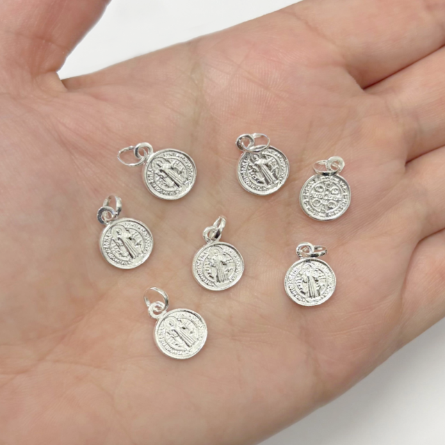 DIJE SAN BENITO 10MM - PLATA 925