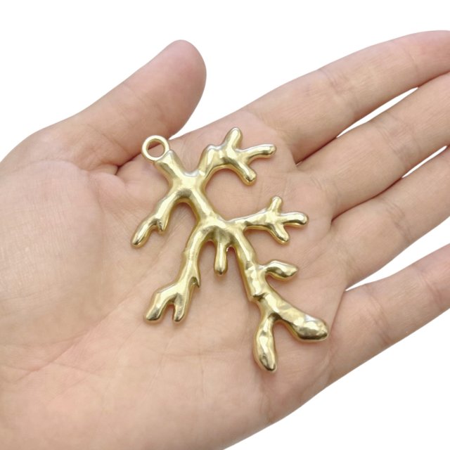 DIJE CORAL RAMA (MAR) XL 61X55MM - DORADO MATE