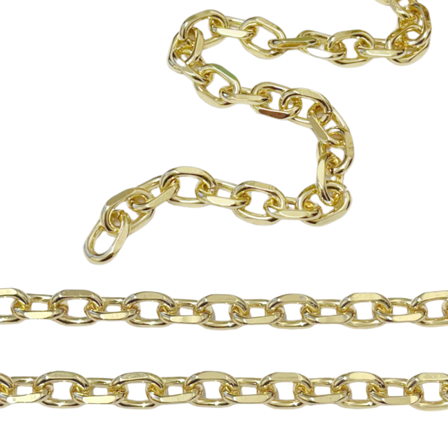 CADENA DERECHA (3X13X10MM) - ACERO BAÑO DE ORO