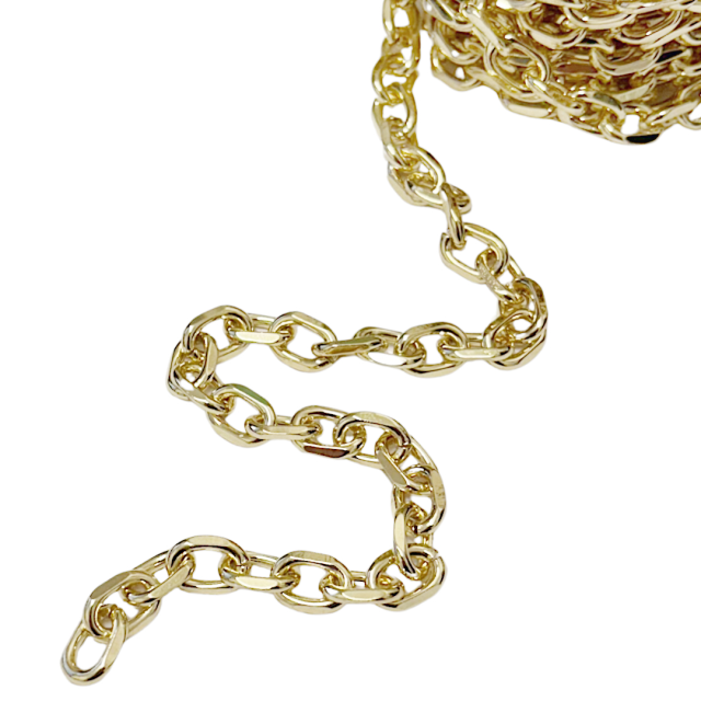 CADENA DERECHA (3X13X10MM) - ACERO BAÑO DE ORO