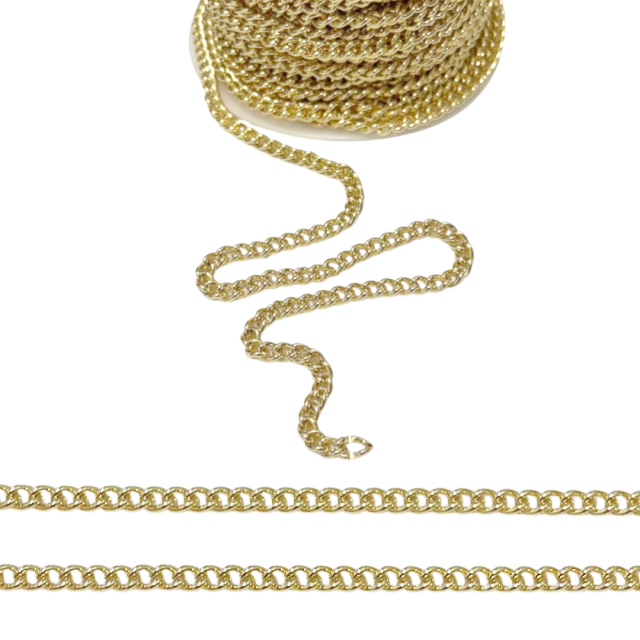 CADENA GRUME (1X5X4MM) - ACERO BAÑO DE ORO