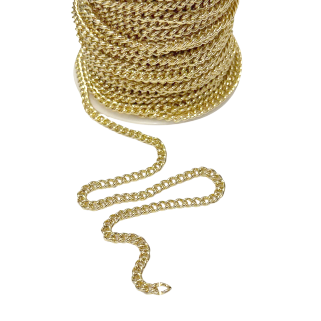 CADENA GRUME (1X5X4MM) - ACERO BAÑO DE ORO