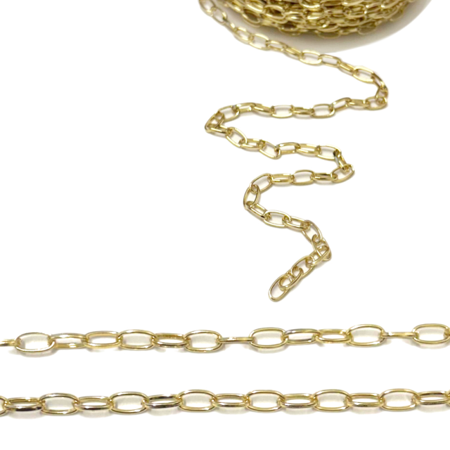 CADENA DERECHA (1X8X5MM) - ACERO BAÑO DE ORO