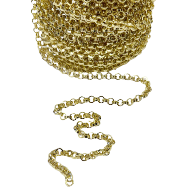 CADENA CIRCULOS (2X6MM) - ACERO BAÑO DE ORO