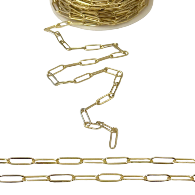 CADENA DERECHA (1X14X4MM) - ACERO BAÑO DE ORO