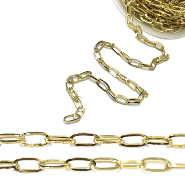 CADENA DERECHA (2X19X8MM) - ACERO BAÑO DE ORO