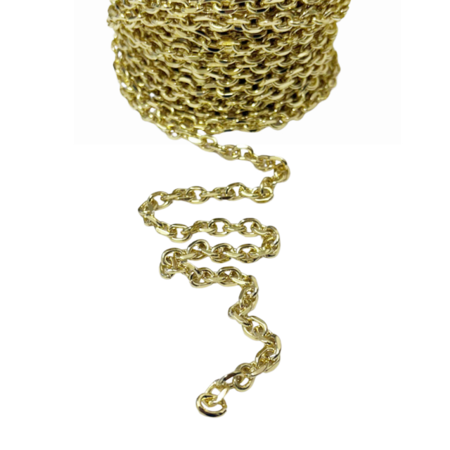 CADENA DERECHA (2X9X7MM) - ACERO BAÑO DE ORO