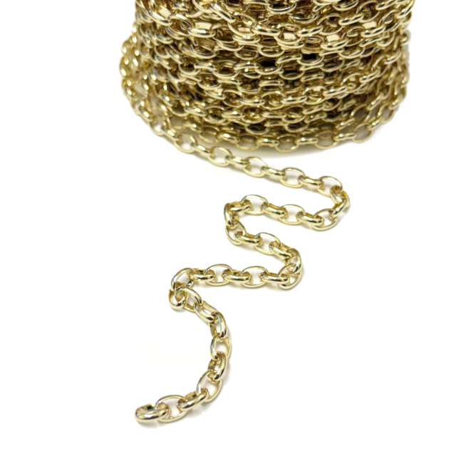 CADENA DERECHA ROLO (2X8X6MM) - ACERO BAÑO DE ORO