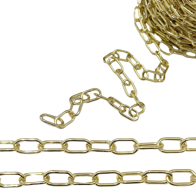 CADENA DERECHA (1.5X13X7MM) - ACERO BAÑO DE ORO