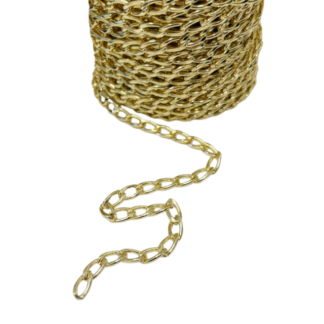 CADENA GRUME (2X13X7MM) - ACERO BAÑO DE ORO