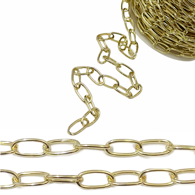 CADENA DERECHA (1.5X16X8MM) - ACERO BAÑO DE ORO
