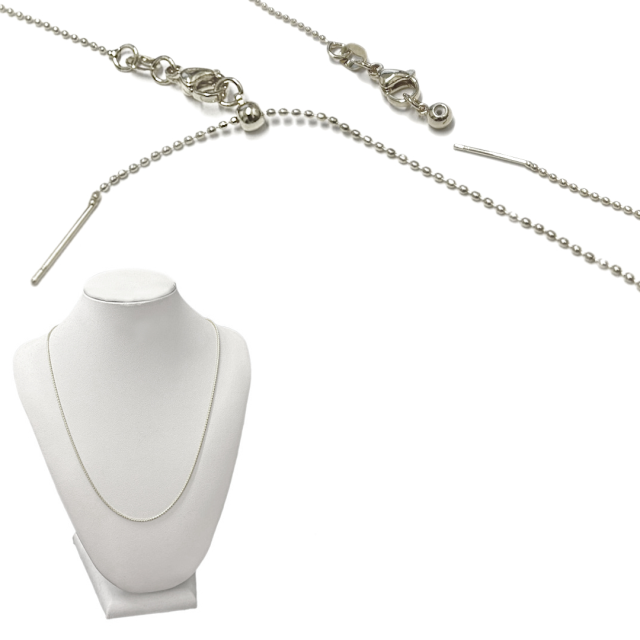 CADENA ARMADA BOLITAS 1.2MM X 45CM (AJUSTABLE) - BAÑO DE RODIO