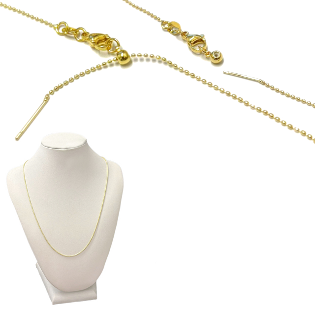 CADENA ARMADA BOLITAS 1.2MM X 45CM (AJUSTABLE) - BAÑO DE ORO