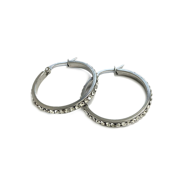 CARAVANA ARO ACERO STRASS 30X2MM - L2