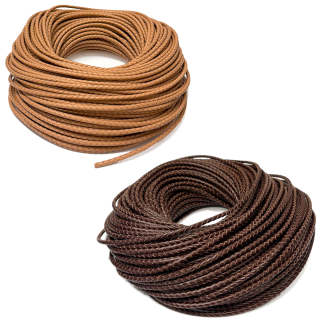 CORDON CUERO TRENZADO 4MM