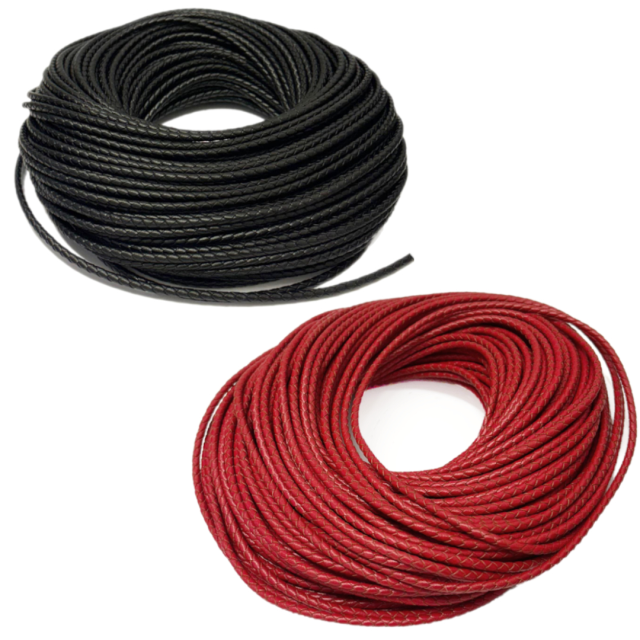 CORDON CUERO TRENZADO 4MM