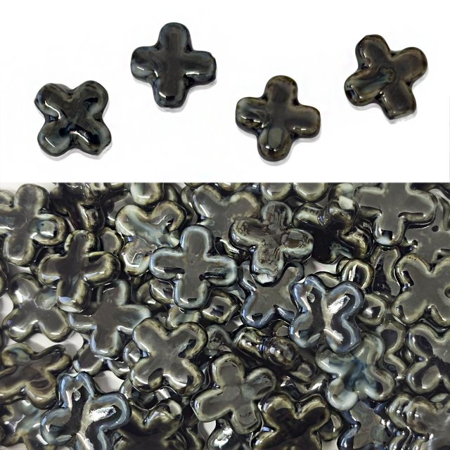 CERAMICA CRUZ 21X6MM - NEGRO Y GRIS