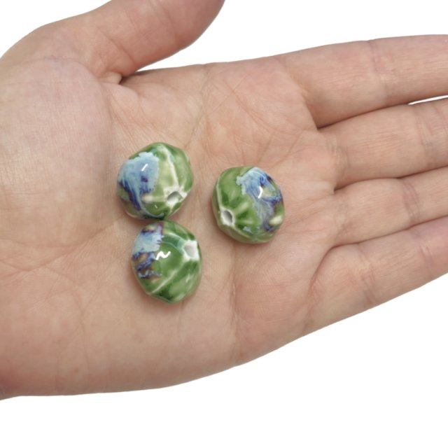 CERAMICA CALABAZA ROMBO 16X20MM - VERDE