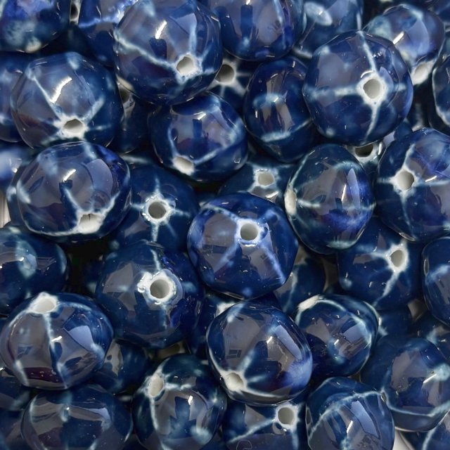 CERAMICA CALABAZA ROMBO 16X20MM - AZUL