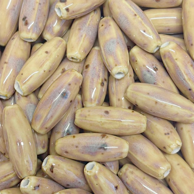 CERAMICA OVAL 30X12MM - BEIGE Y ROSADA
