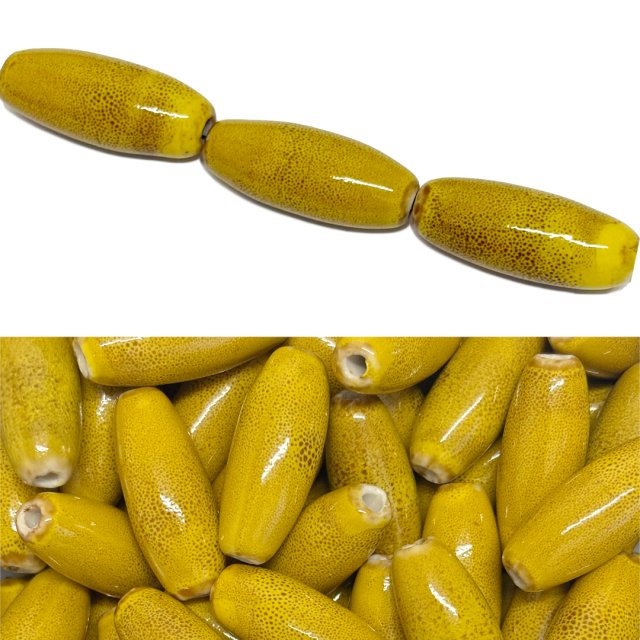 CERAMICA OVAL 30X12MM - AMARILLO