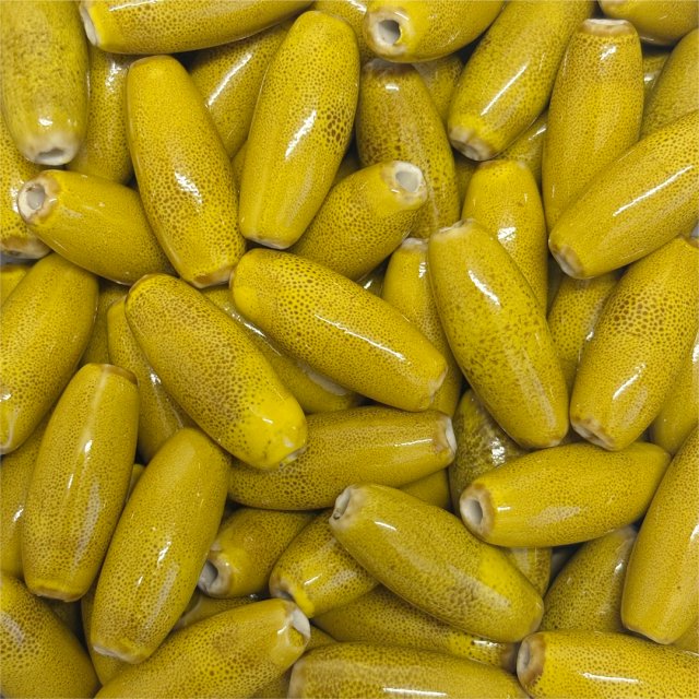 CERAMICA OVAL 30X12MM - AMARILLO
