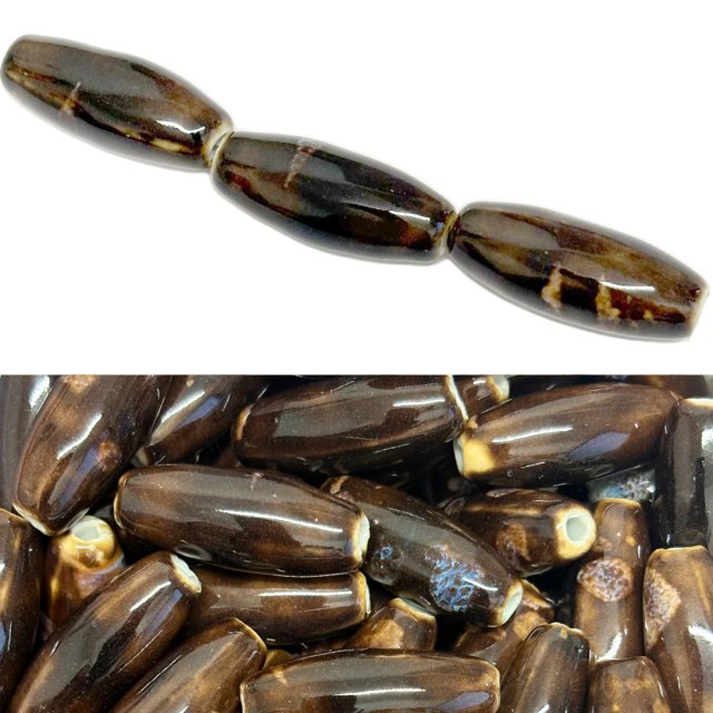 CERAMICA OVAL 30X12MM - MARRON