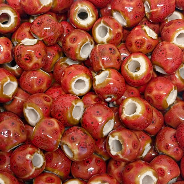 CERAMICA DONA IRREGULAR 12X14MM - ROJO NARANJA
