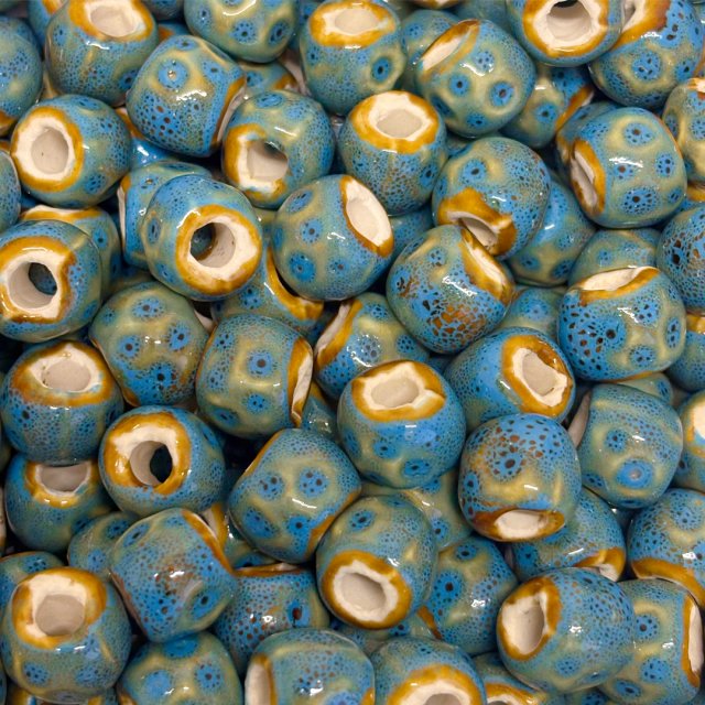 CERAMICA DONA IRREGULAR 12X14MM - TURQUESA Y VERDE
