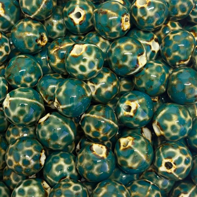 CERAMICA BOLITA IRREGULAR 16MM - VERDE