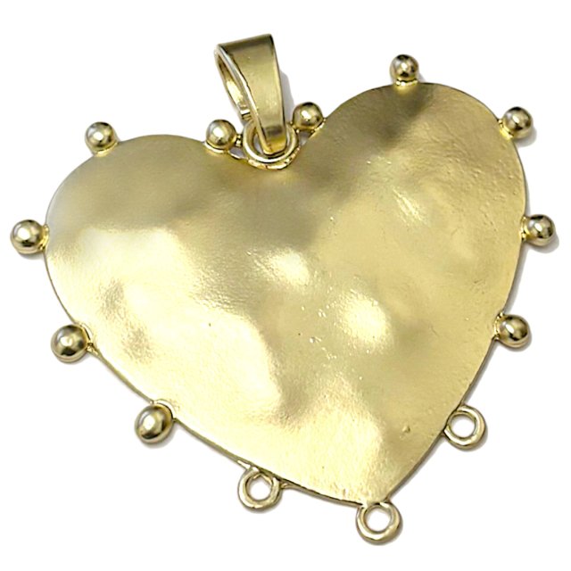 DIJE CORAZON XL 59X65MM  - DORADO MATE