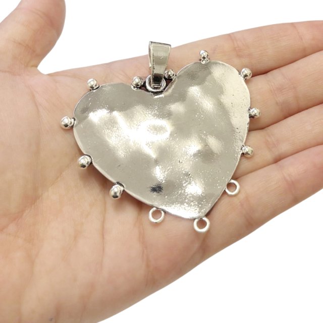 DIJE CORAZON XL 59X66MM - NIQUEL