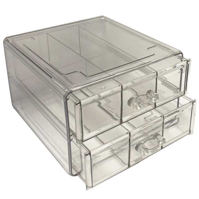 CAJA ORGANIZADORA ACRILICO CON CAJONES 17.5X18.5X11CM - PARA KIT