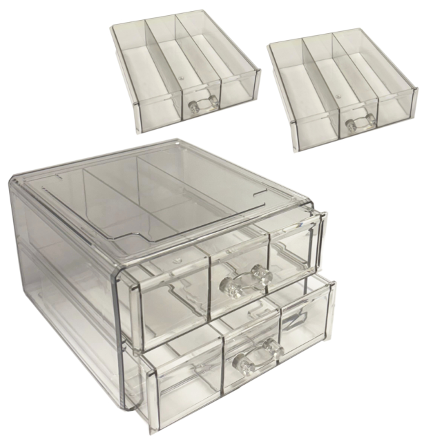 CAJA ORGANIZADORA ACRILICO CON CAJONES 17.5X18.5X11CM - PARA KIT