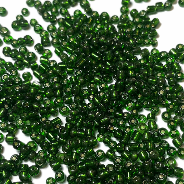 MOSTACILLAS 3X2MM PLATEADAS - VERDE