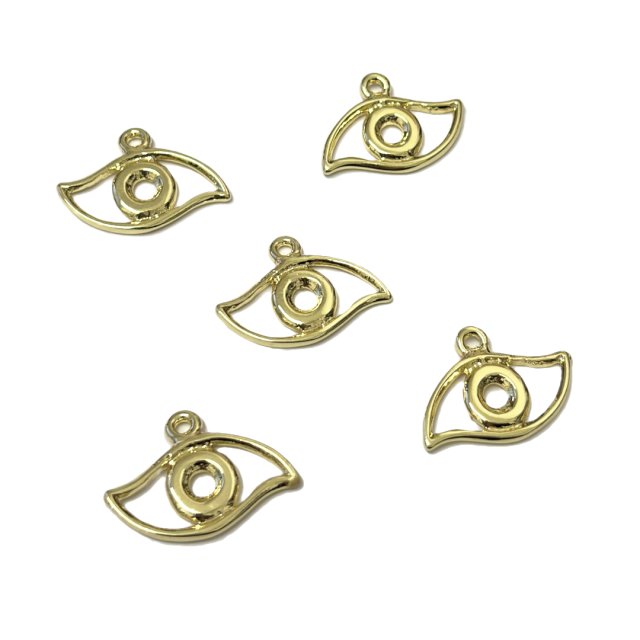 DIJE OJO 12X22MM - BAÑO DE ORO